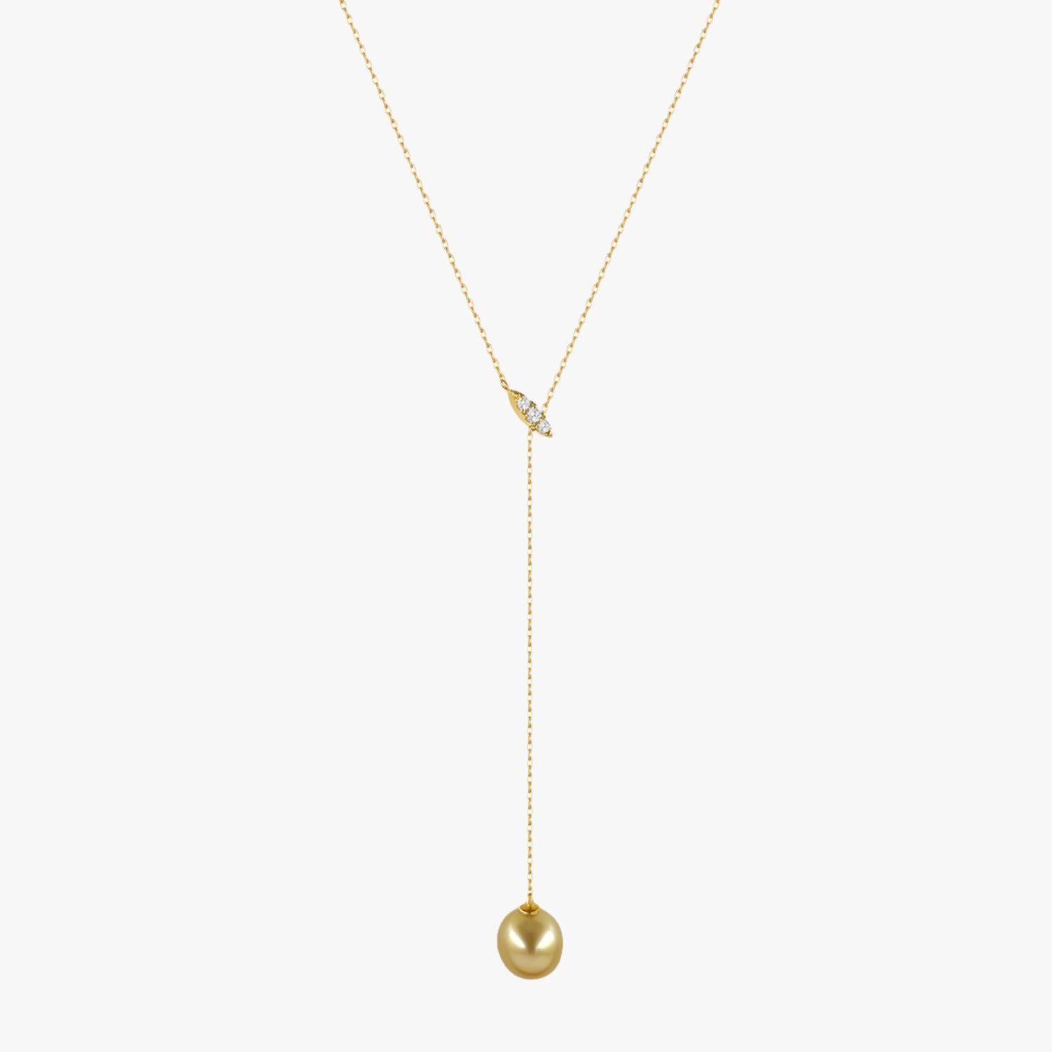 10mm Gold South Sea Pearl Necklace 18 Inch