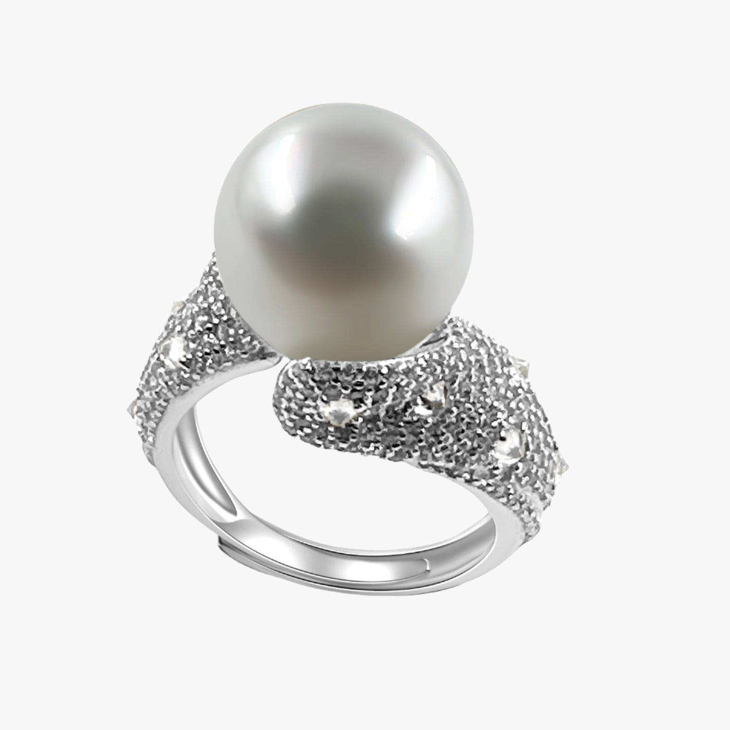 11mm AA White/Gold South Sea Cultured Pearl Ring