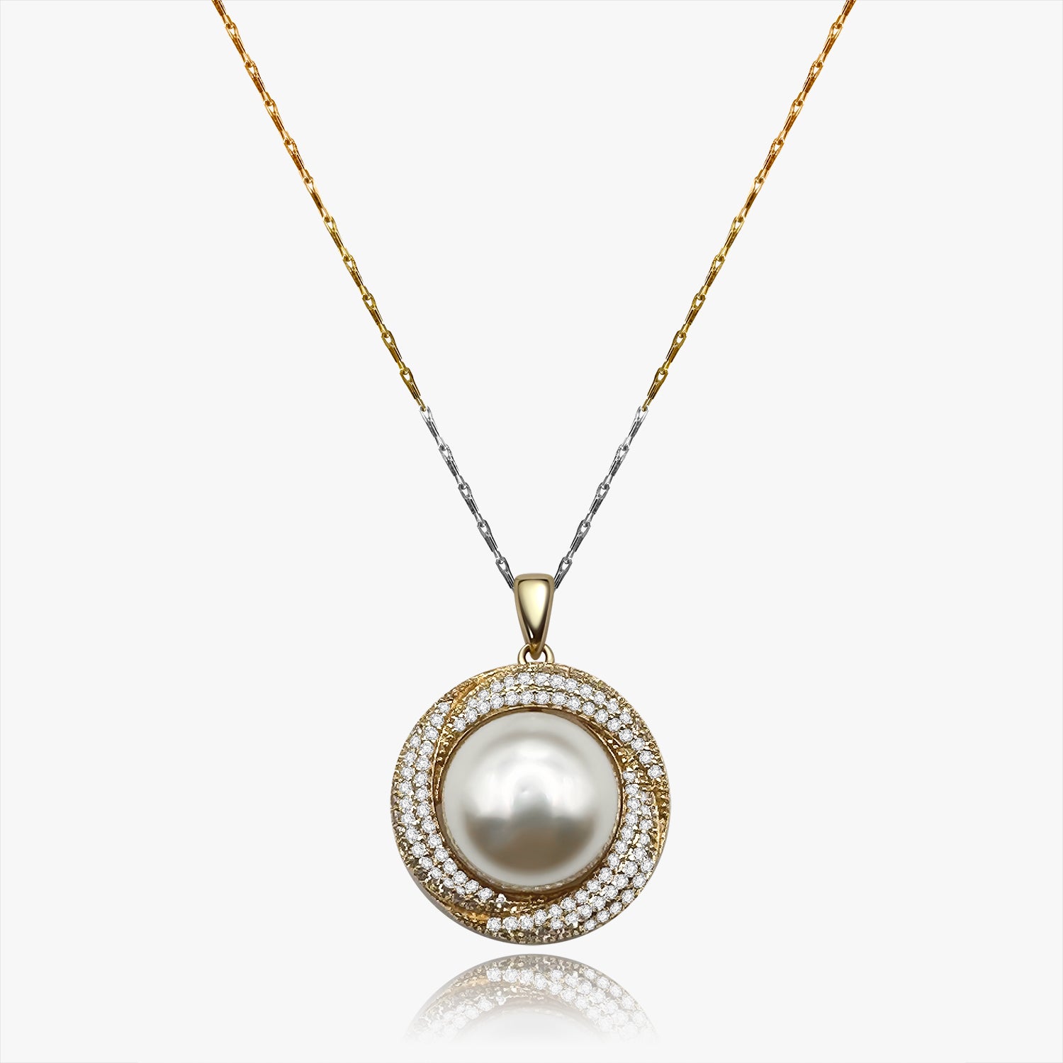 11mm AA Gold South Sea Cultured Pearl Pendant Round Style