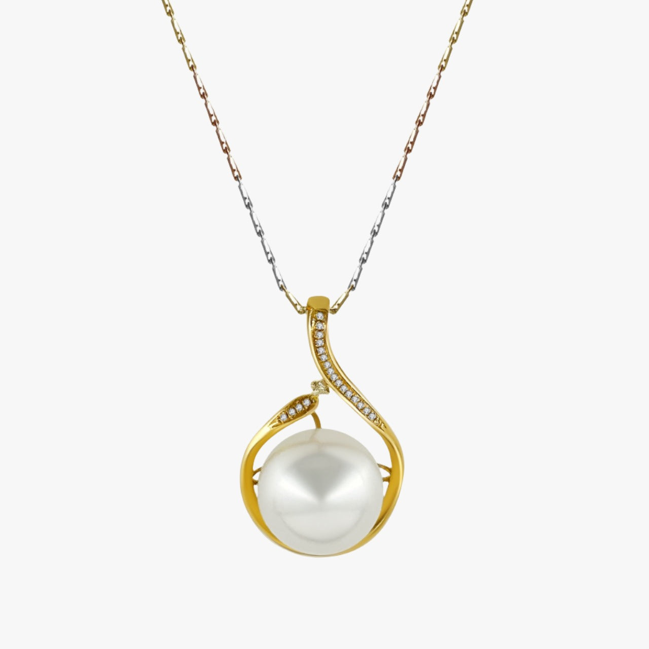 12mm White South Sea Pearl Pendant in Gold