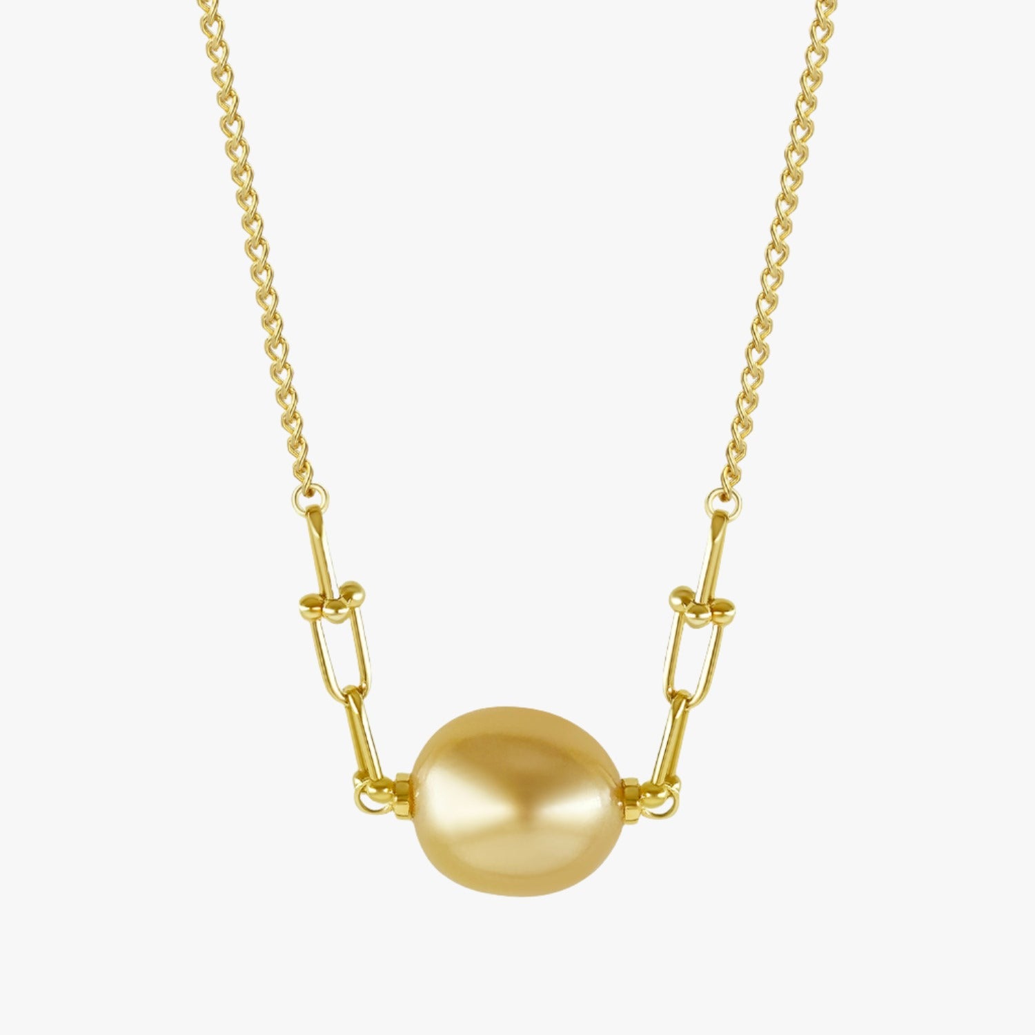 Gold South Sea Pearl Solitaire Necklace 12–14mm