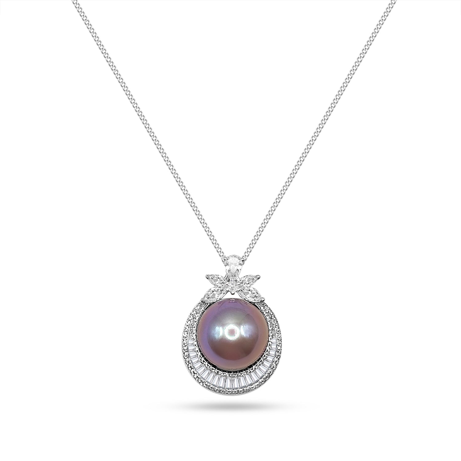 13mm AAA Camphor Purple Freshwater Edison Pearl Pendant Luxury Style