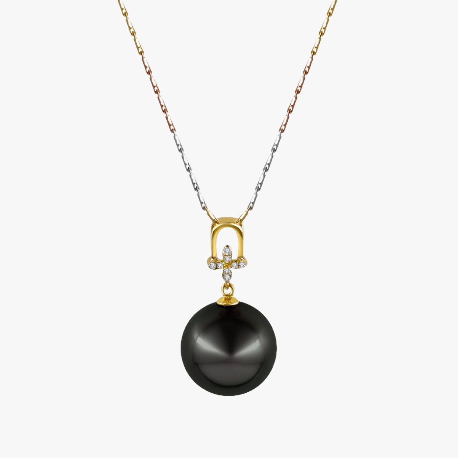 13mm AAA Grey Tahitian Pearl Pendant Cross