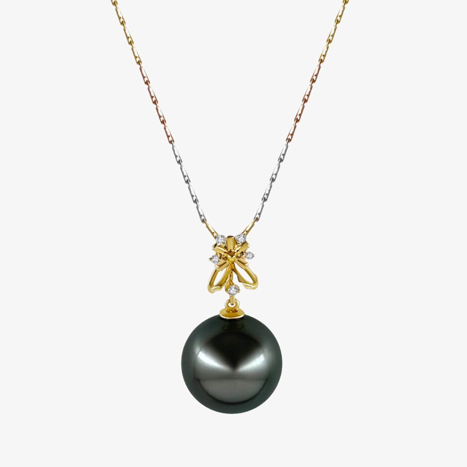13mm AAA Grey Tahitian Pearl Pendant Flower