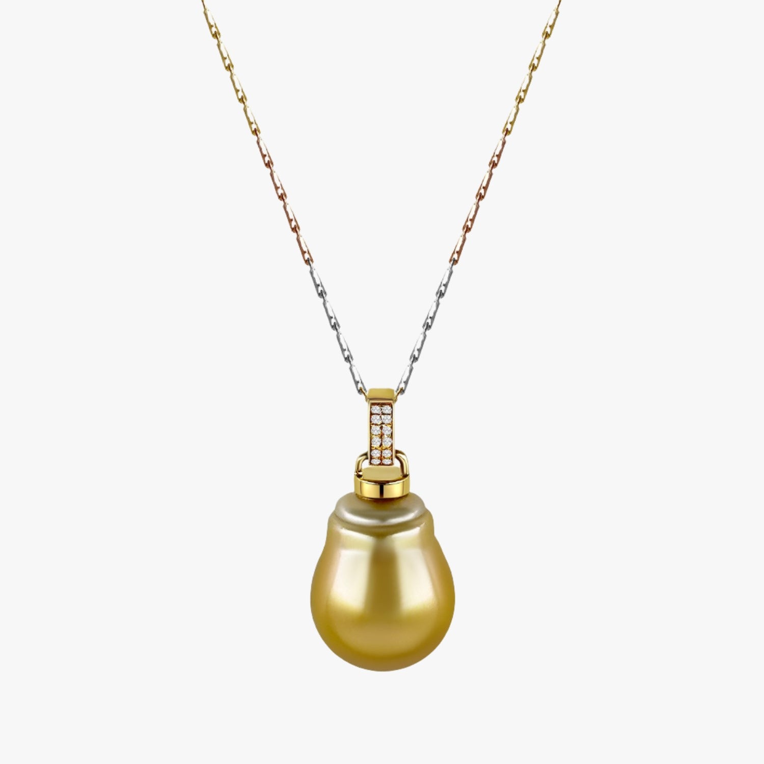 14mm Gold South Sea Oval Pearl Pendant