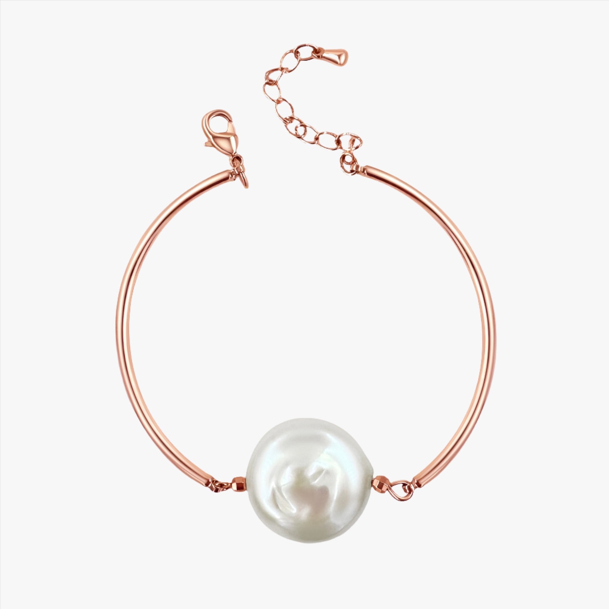 18mm White Mabe Pearl Cuff Bangle Bracelet