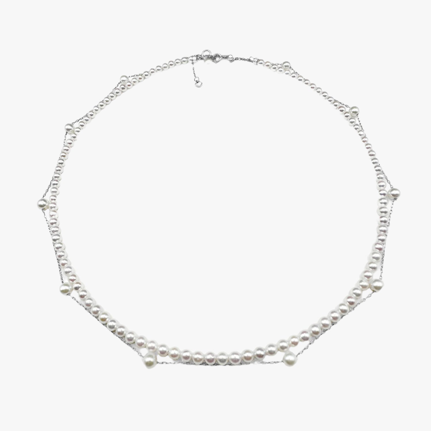 3-4MM White Freshwater Pearl Tincup Layering Set