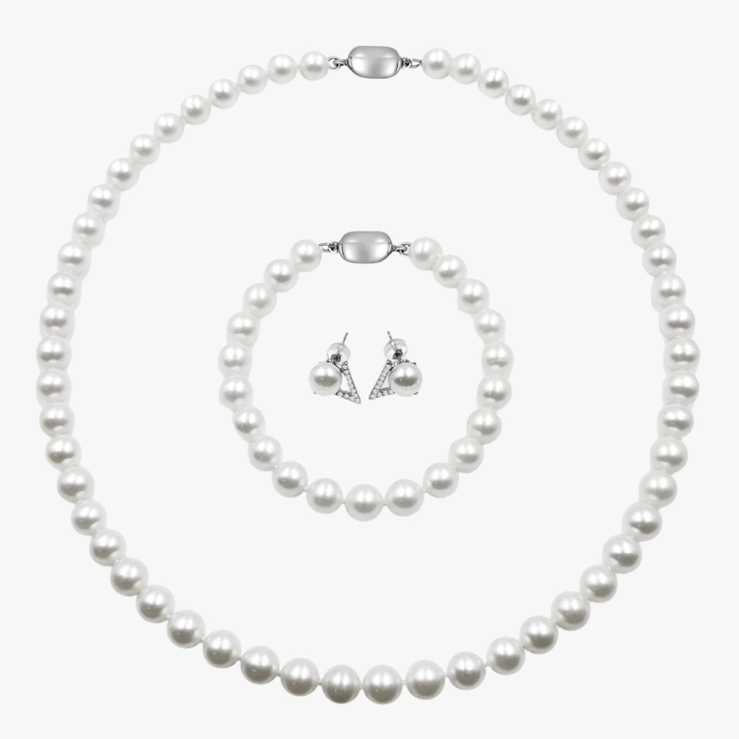7mm AAA White Freshwater Cultured Pearl Set