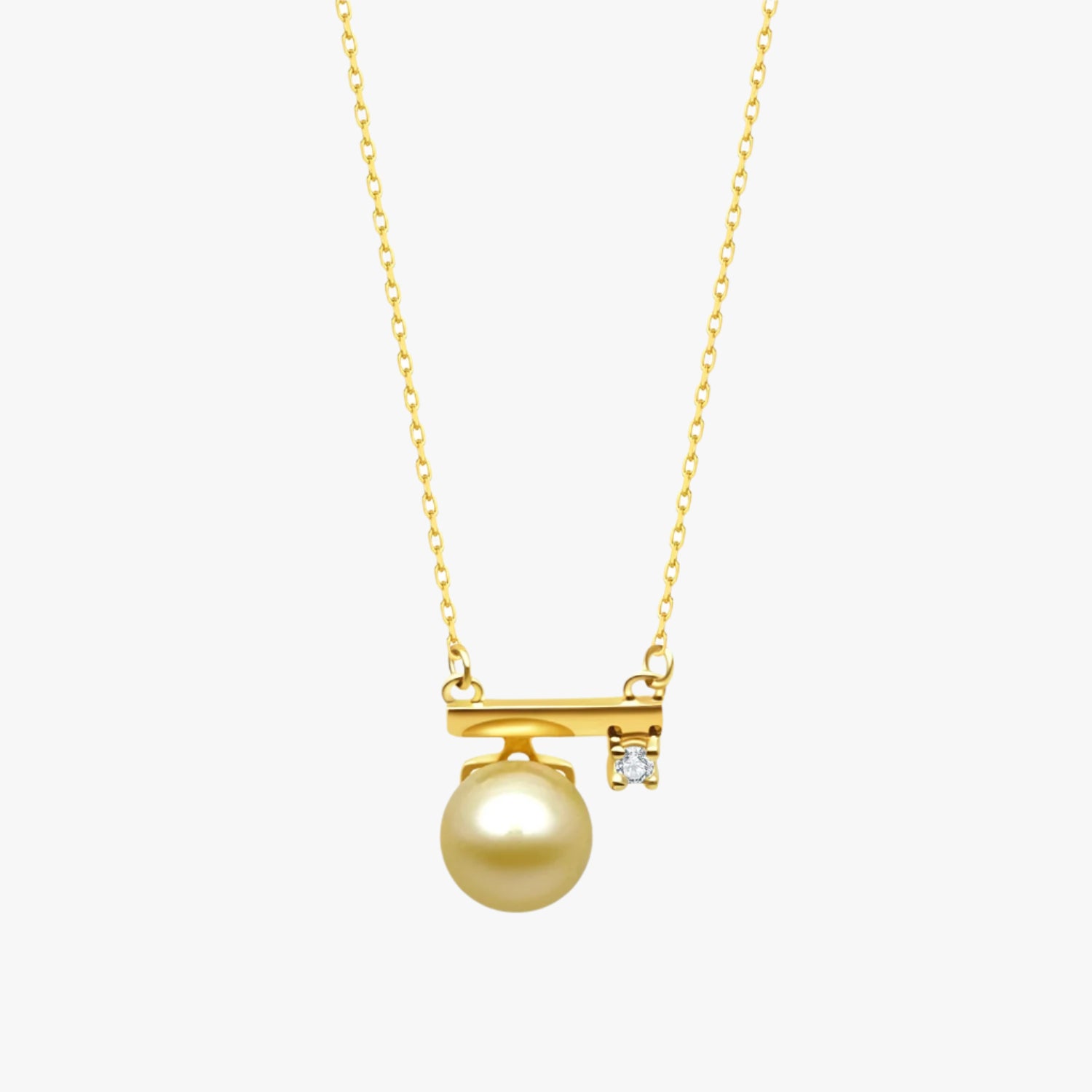 7.5 MM AAA Gold South Sea Pearl Pendant with Adjustable Necklace