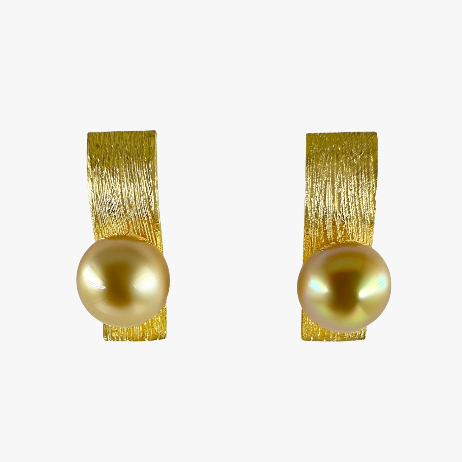 Gold South Sea Pearl Earrings Stud Set