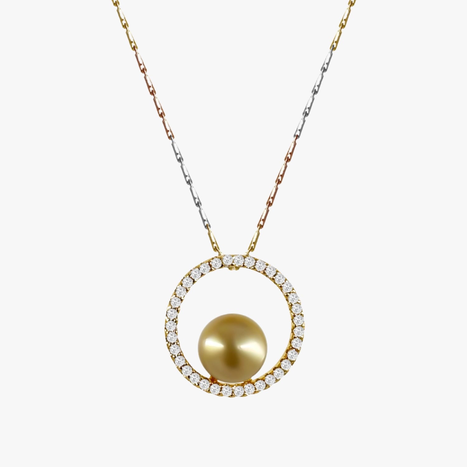 Gold South Sea Pearl Pendant in Silver