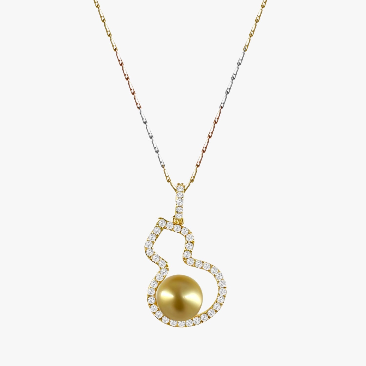 8mm Gold South Sea Pearl Pendant in Silver