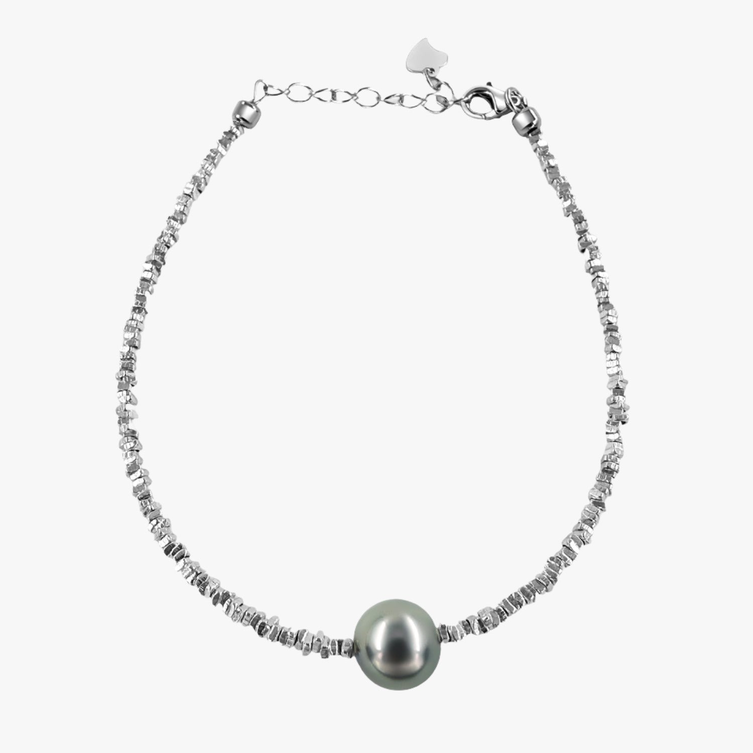 8mm Grey Akoya Pearl Beaded Bracelet