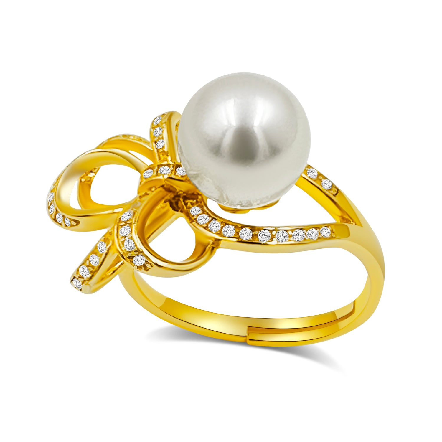 8mm White Akoya Cultured Pearl Ring