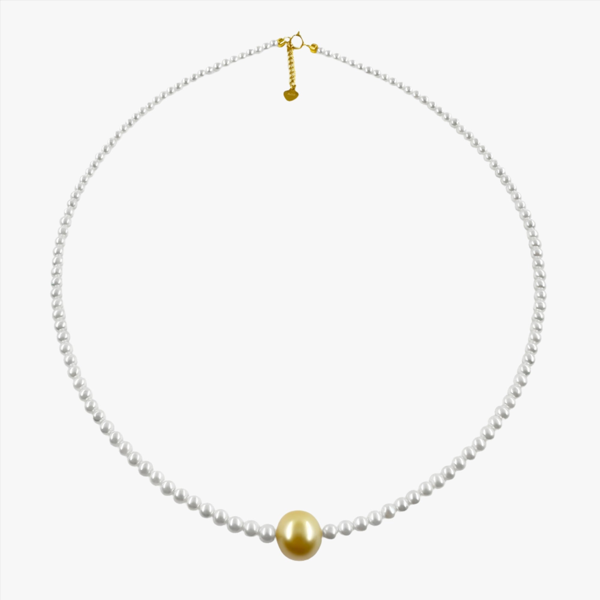 9mm Gold South Sea Pearl Beaded Necklace