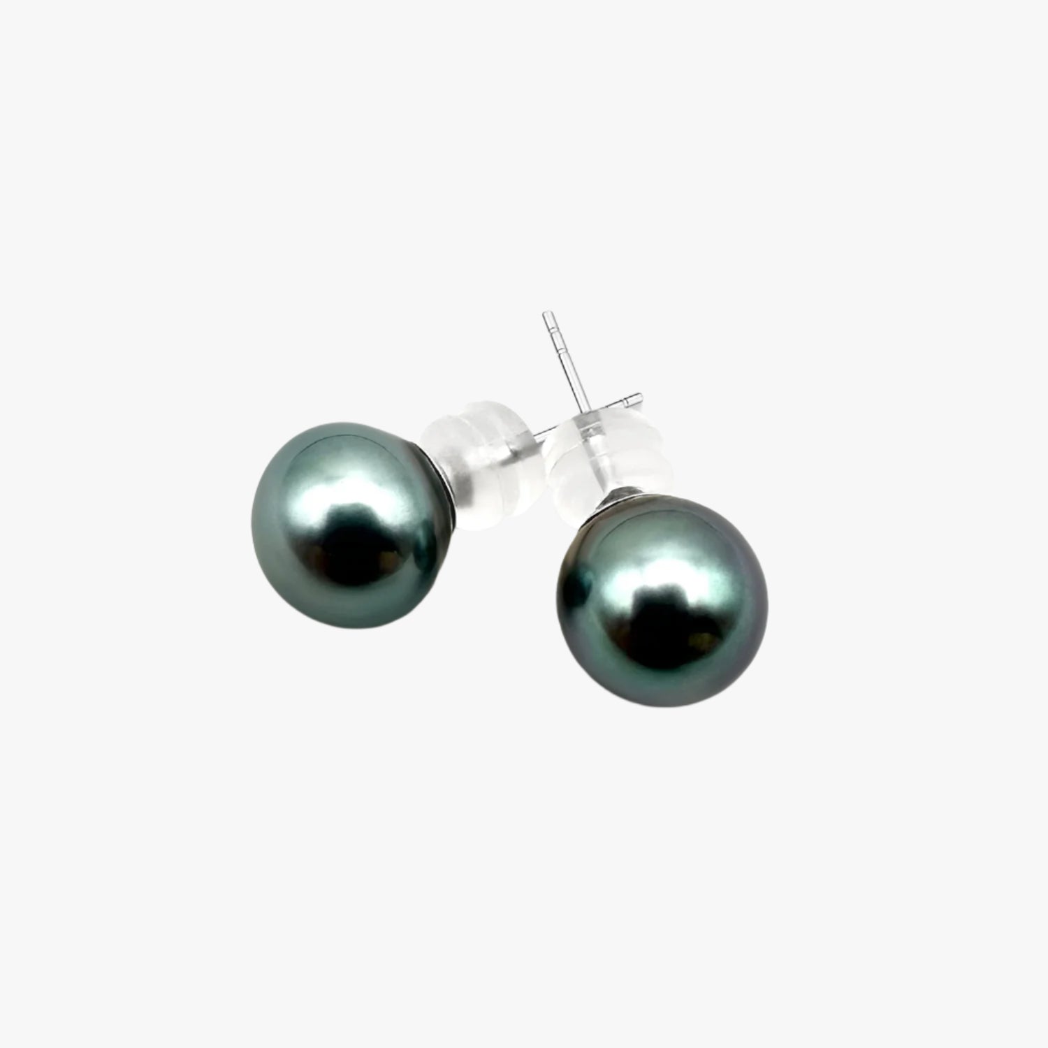 8MM AAA Peacock Black Tahitian Pearl Stud Earing