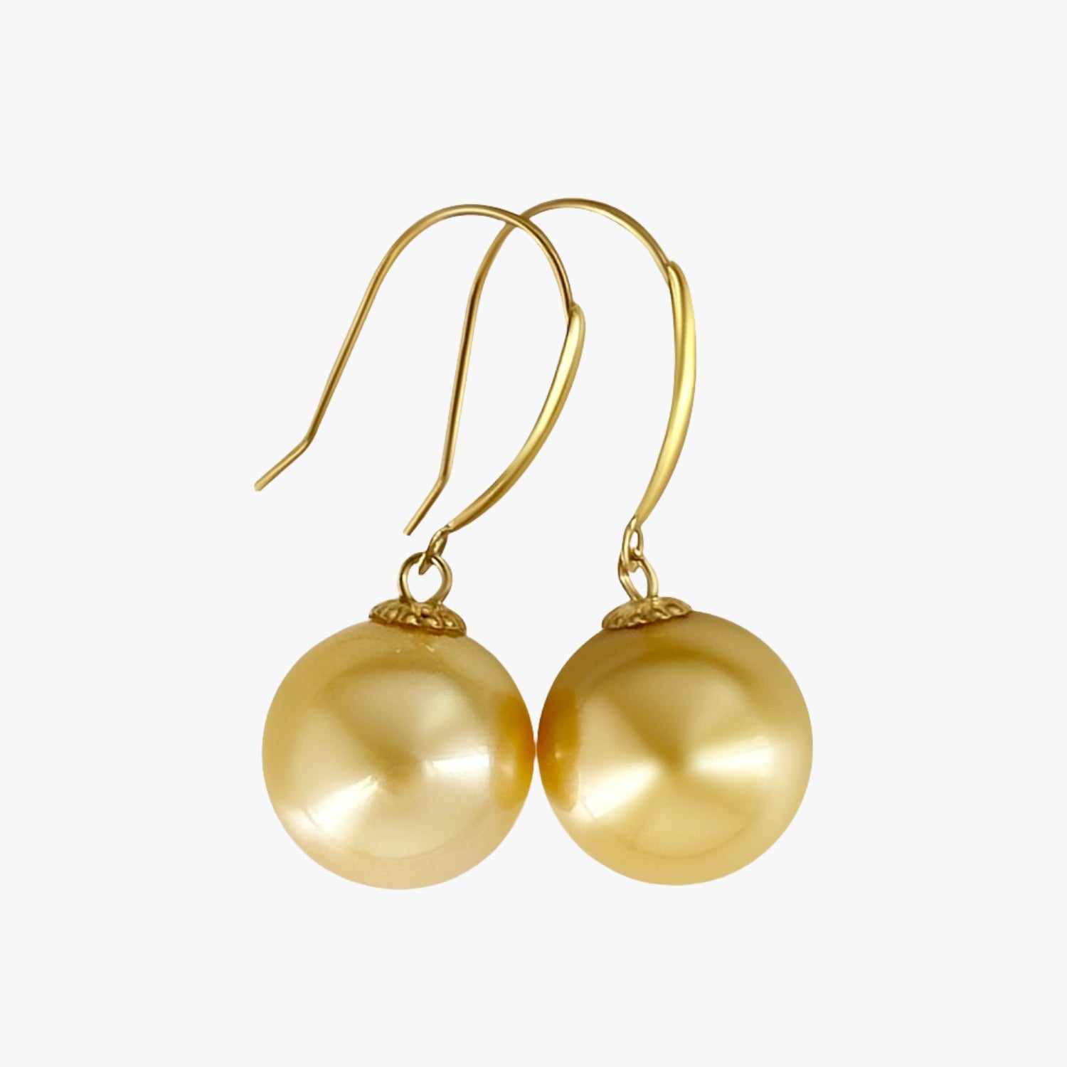 9mm Gold South Sea Pearl Earrings