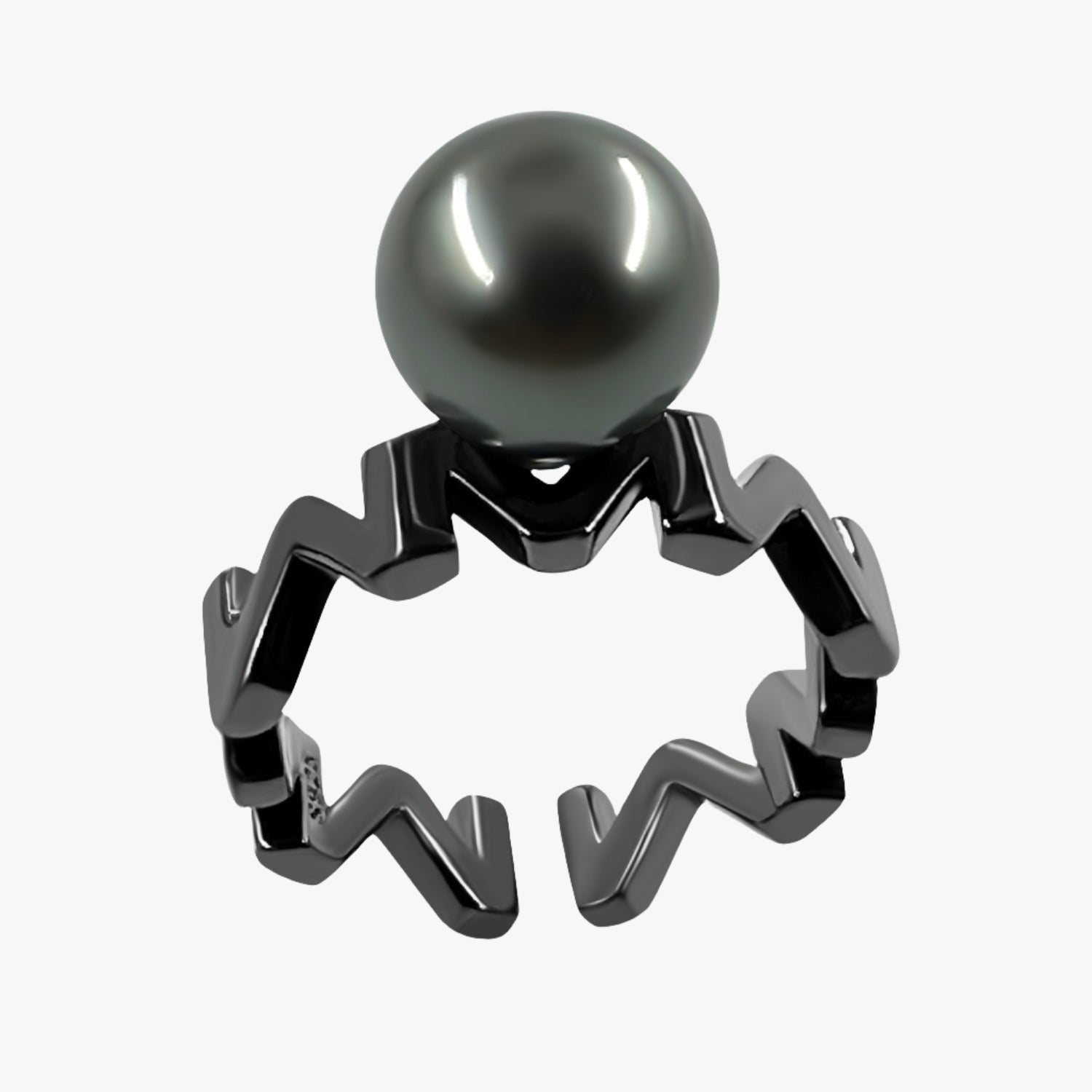 9mm AAAA Black Tahitian Cultured Pearl Ring