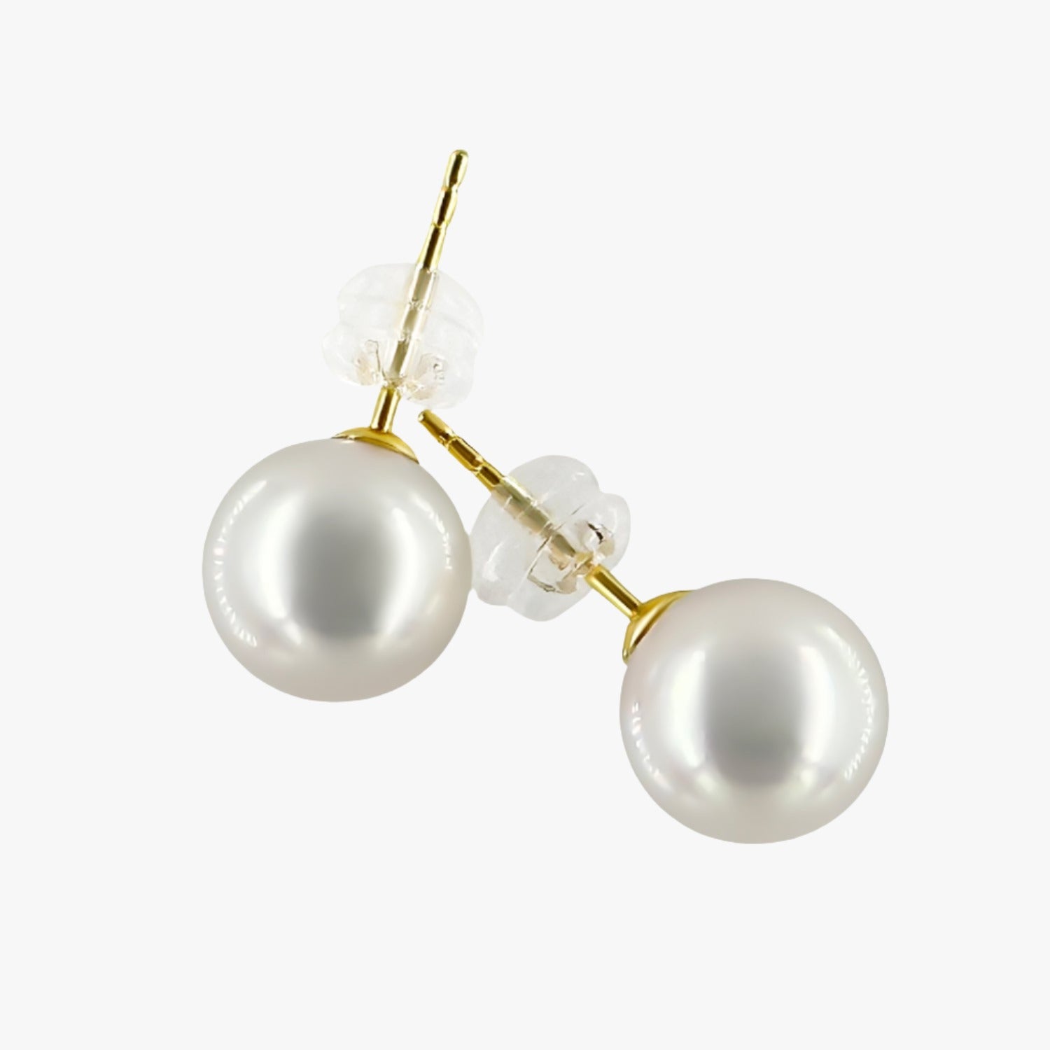 14k gold Akoya pearl stud earrings