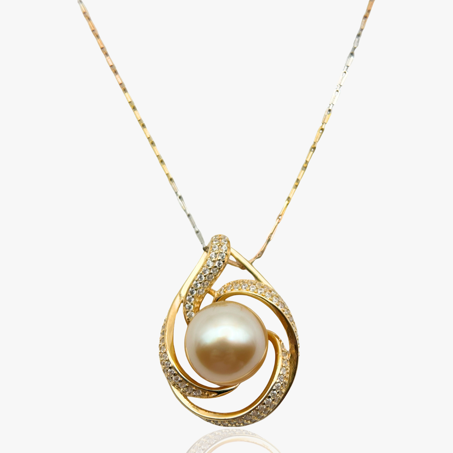 11MM  AA South Sea Gold Pearl Pendant  Cloud style