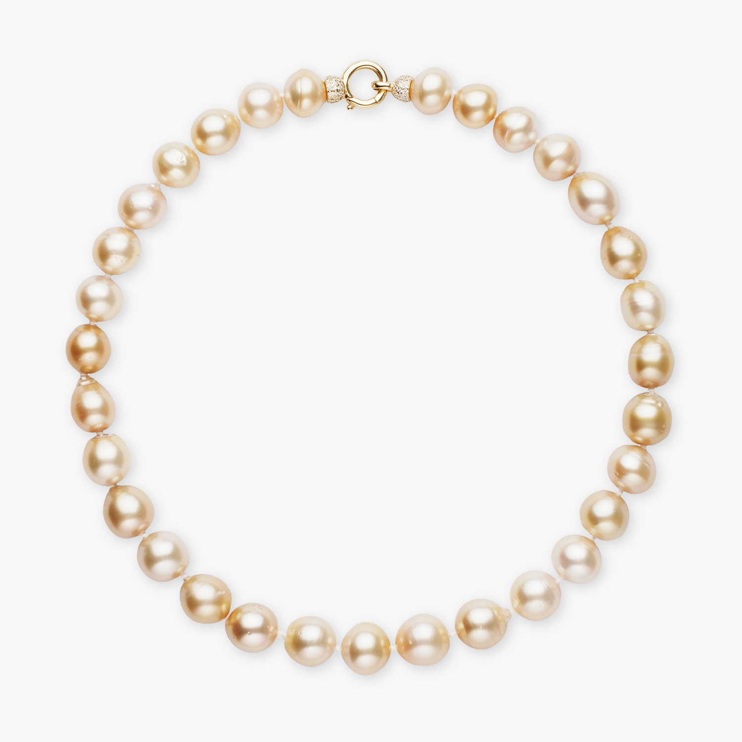 12-16MM AAA Gold South Sea Pearl Necklace