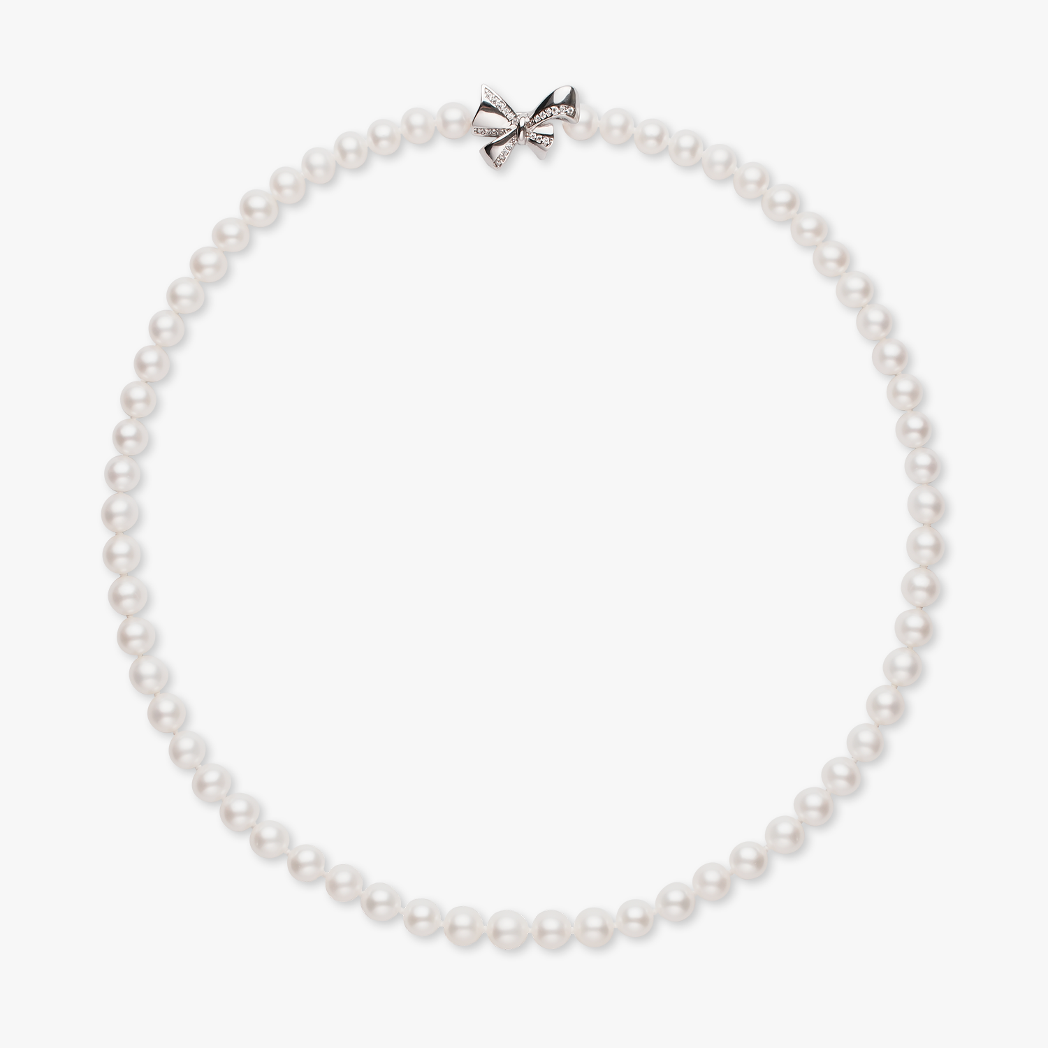 7mm White Freshwater Pearl Necklace 16 Inch with Butterfly Clap